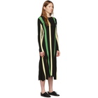 Loewe Black and Yellow Stripe Rib Knit Dress