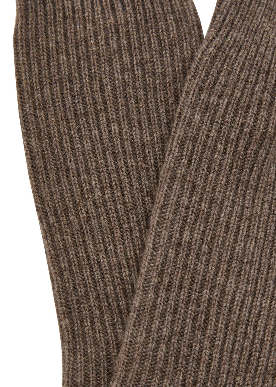 Lisa Yang Zera Ribbed Cashmere Socks - Brown - One Size