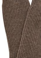 Lisa Yang Zera Ribbed Cashmere Socks - Brown - One Size