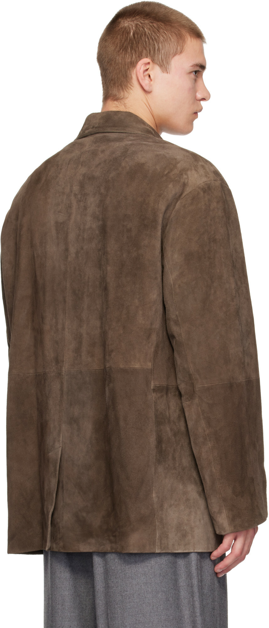 ssstein Brown Goat Suede Blazer