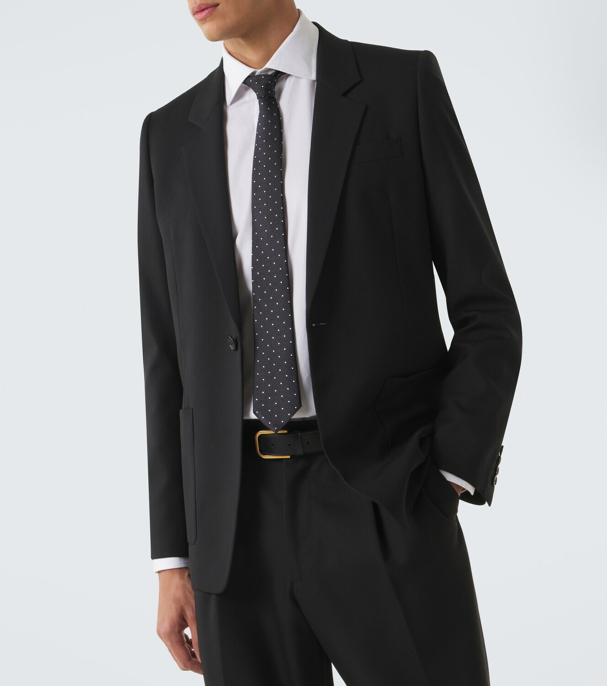 Saint Laurent Polka-dot silk jacquard tie