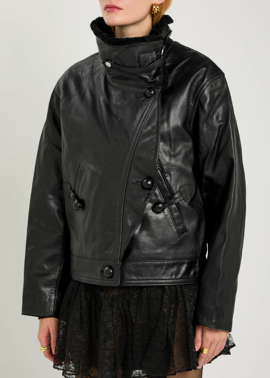 Isabel Marant Briyana Quilted Leather Jacket Black