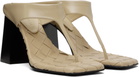 Bottega Veneta Beige Marella Thong Heeled Sandals