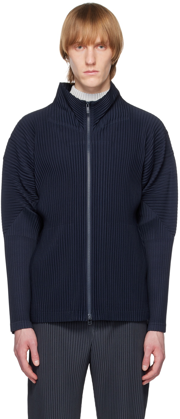 Homme Plissé Issey Miyake Blue Basics Cardigan Homme Plisse Issey