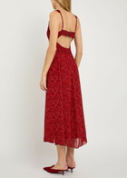 Reformation Lela Floral-print Georgette Midi Dress Red