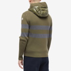 Moncler Men's Stripe Down Knit Jacket in Green