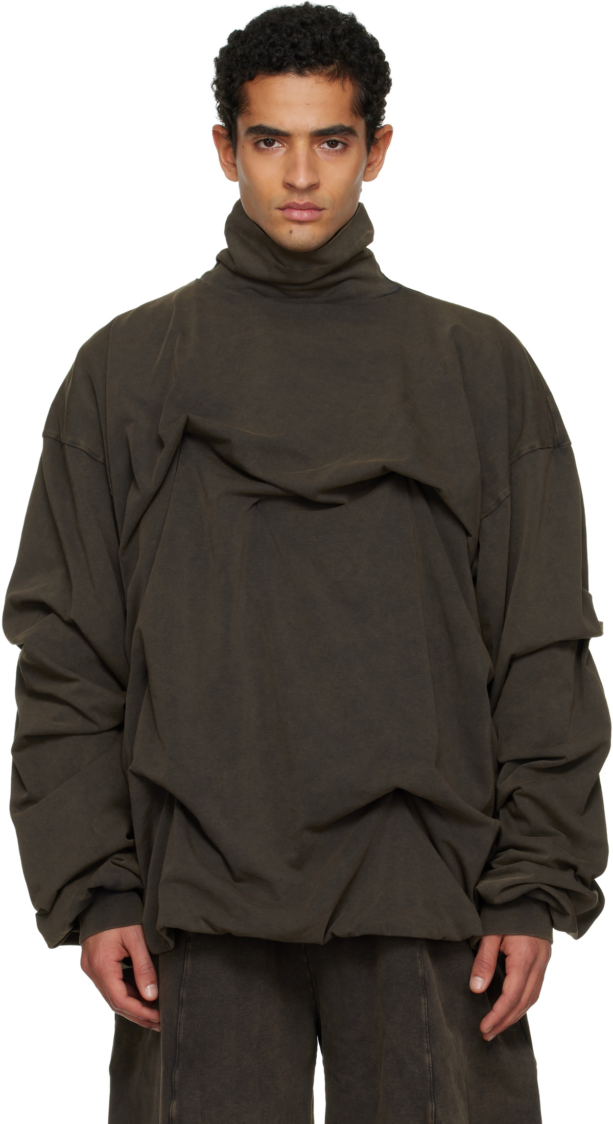 ALAINPAUL Brown Movement Turtleneck