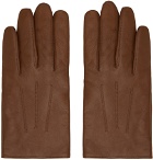 Hugo Brown Leather Gloves