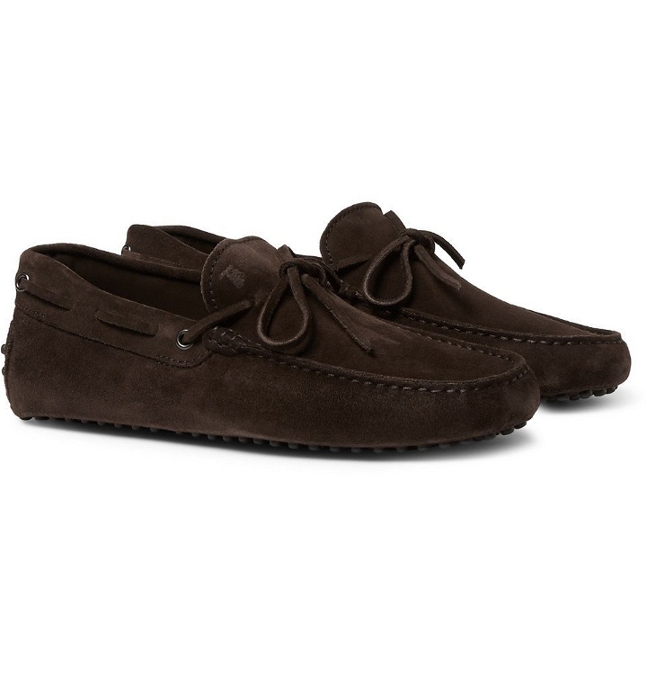 Photo: Tod's - Gommino Suede Driving Shoes - Men - Chocolate