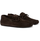 Tod's - Gommino Suede Driving Shoes - Men - Chocolate