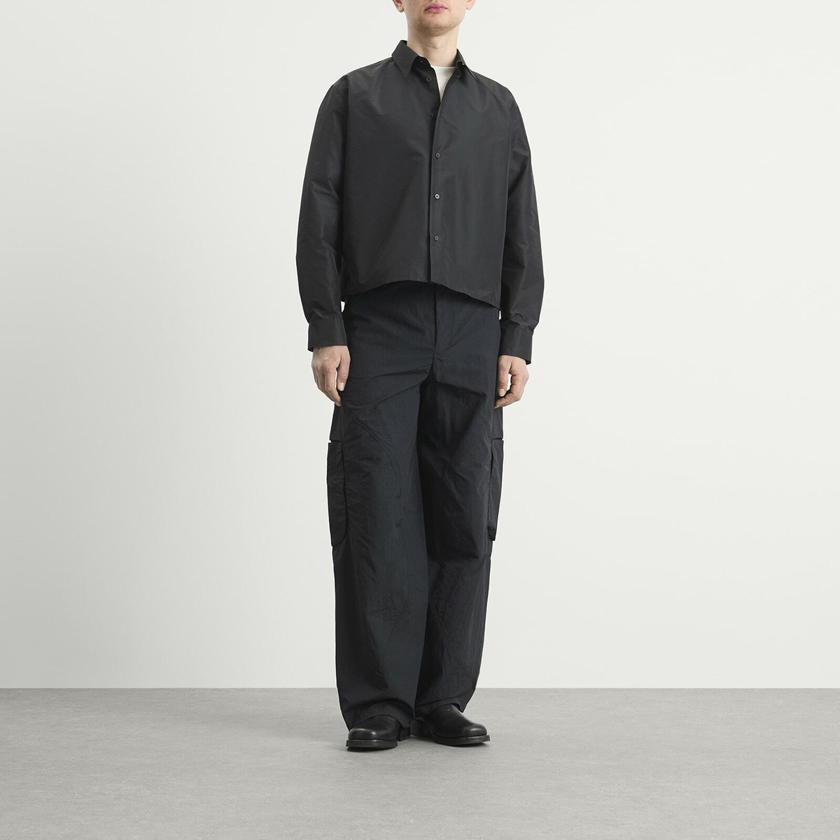 Jil Sander Men's Nylon Shirt Jacket in Black