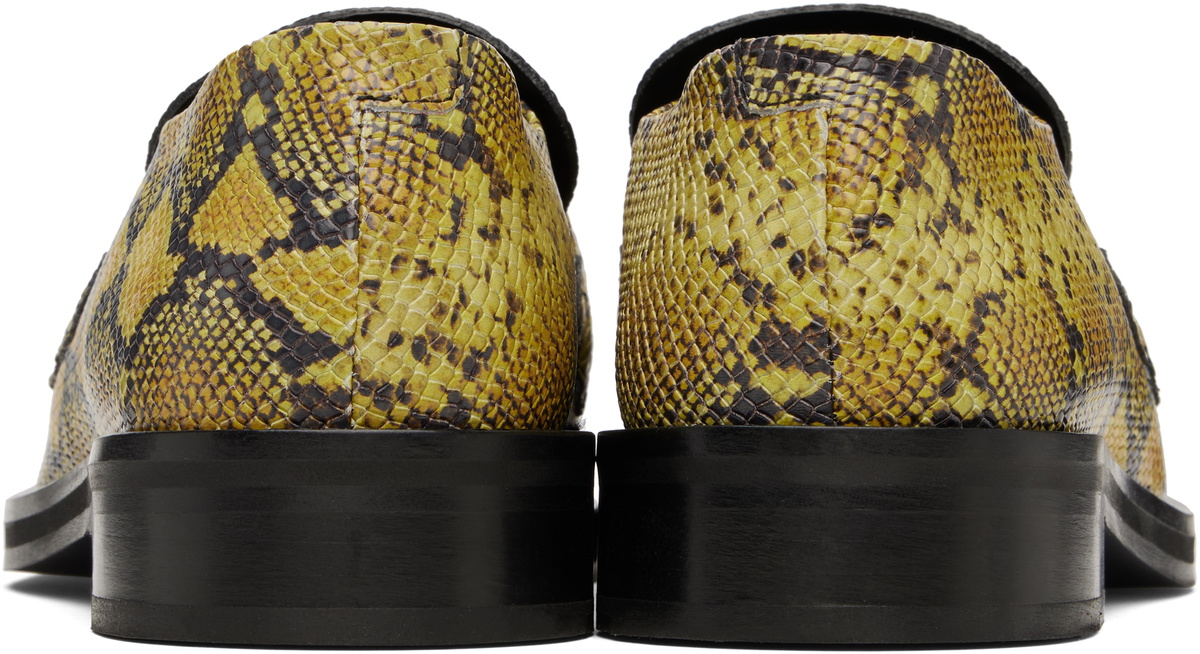 Martine Rose Yellow & Black Square Toe Loafers