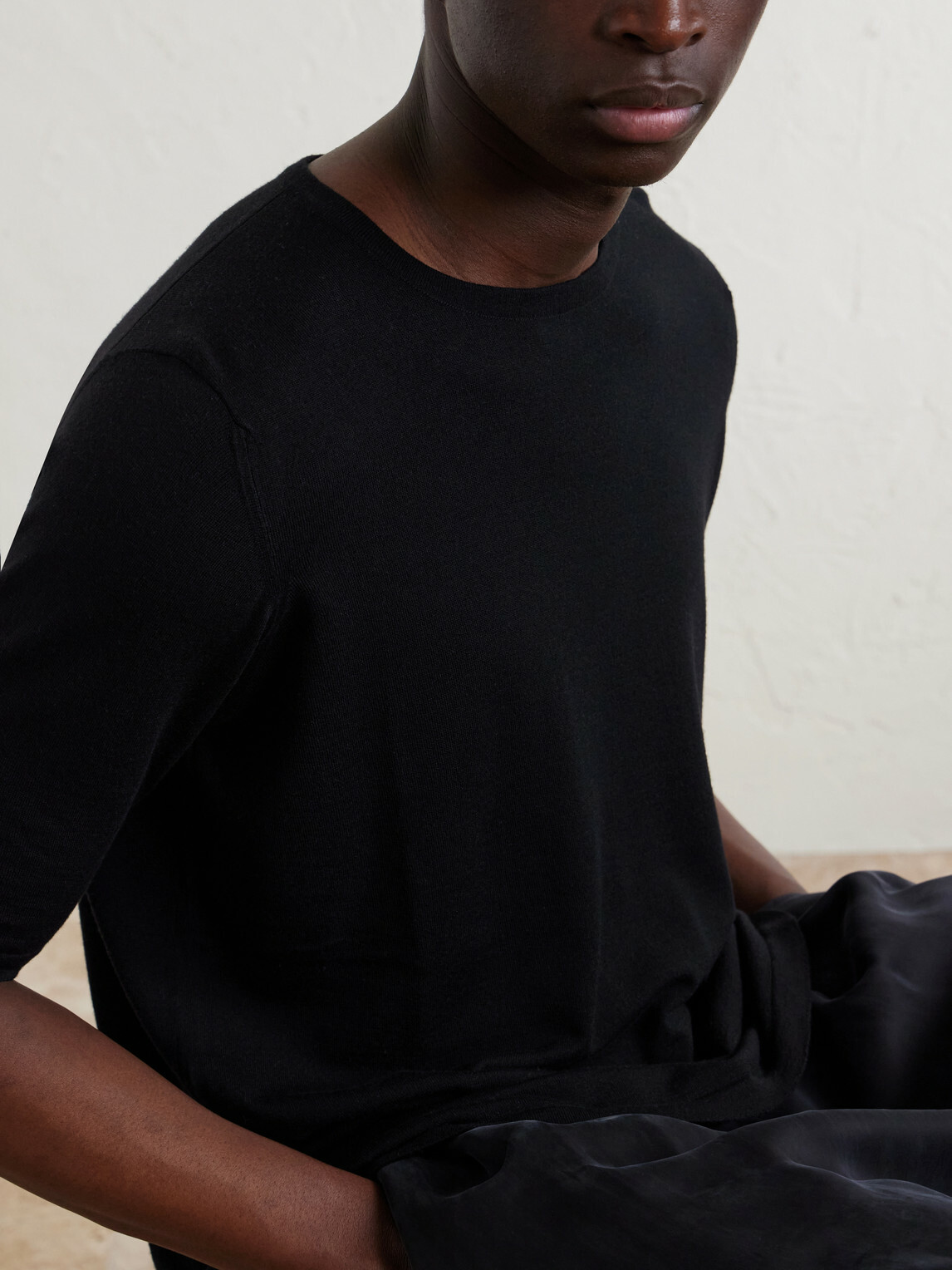 William Lockie - Virgin Wool T-Shirt - Black