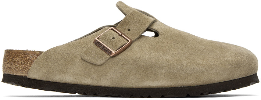 Birkenstock Taupe Regular Boston Soft Footbed Loafers Birkenstock