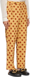 Bode Beige & Orange Daisy Trousers