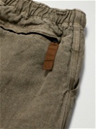 KAPITAL - Easy Straight-Leg Belted Linen-Canvas Shorts - Green