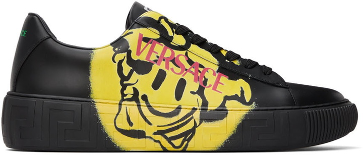 Photo: Versace Black Greca Medusa Tag Sneakers