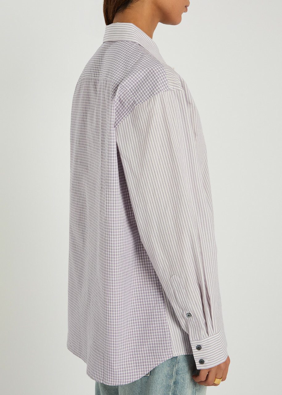 B Sides Ramona Printed Cotton-poplin Shirt Light Purple
