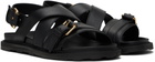 Moschino Black Calfskin Buckle Sandals