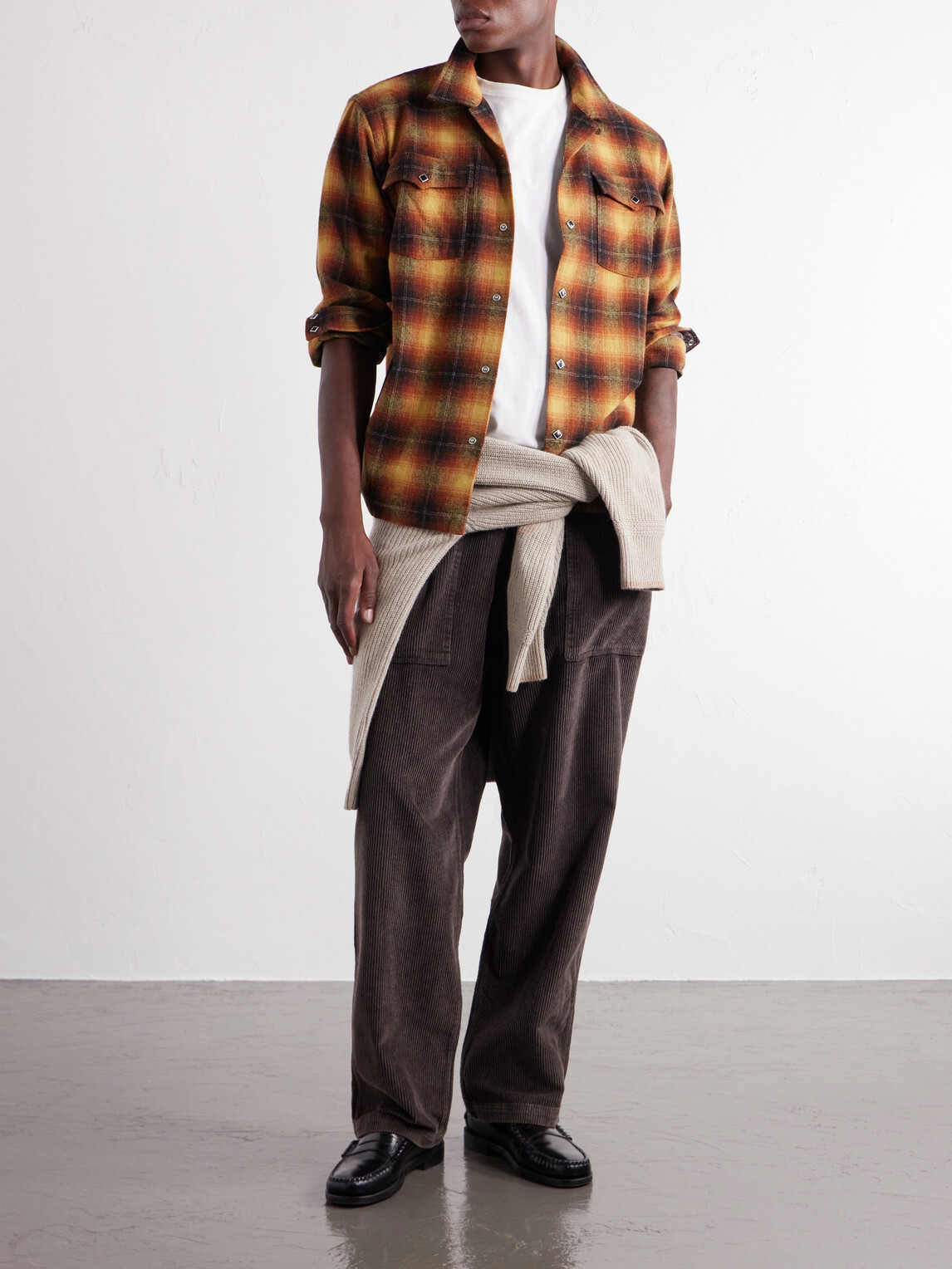 FrizmWORKS - Straight-Leg Cotton-Corduroy Trousers - Brown