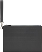 Burberry Gray Embossed Check Pouch