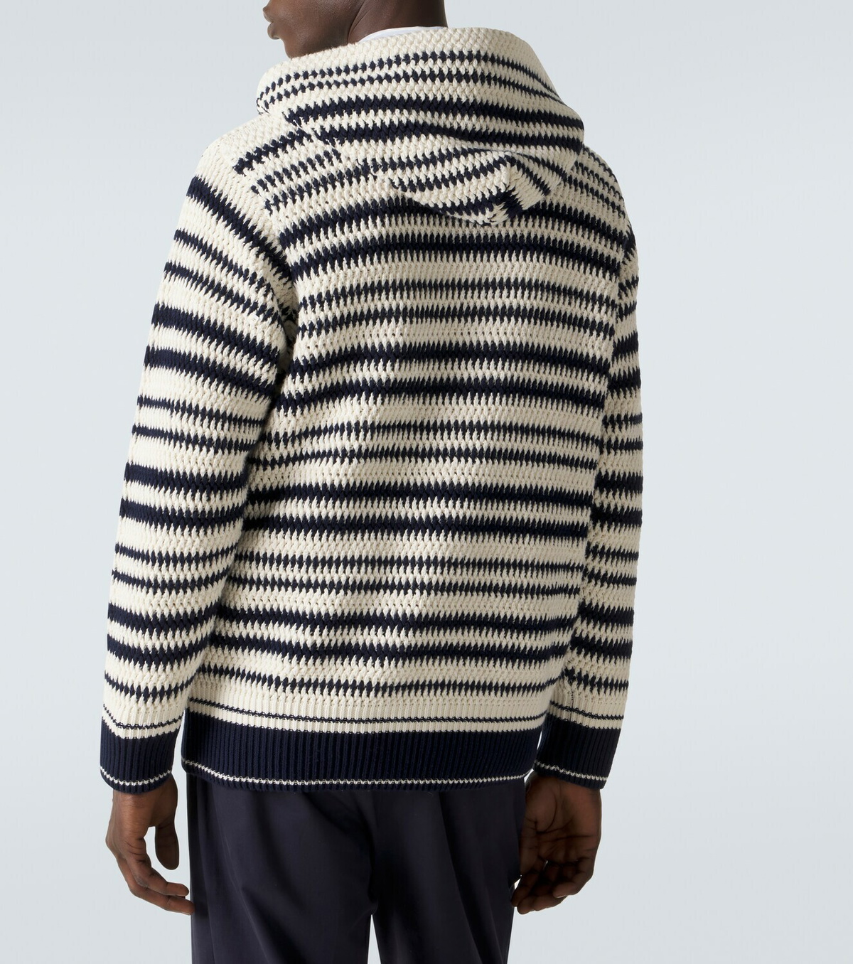 Orlebar Brown Kirk striped crochet cotton hoodie