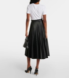 MM6 Maison Margiela Pleated high-rise faux leather midi skirt