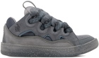 Lanvin Gray Leather Curb Sneakers