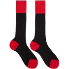 Prada Black and Red Bi-Color Socks