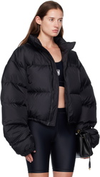 VETEMENTS Black Double Logo Boxy Down Jacket