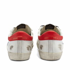 Golden Goose Men's Superstar Leather Sneakers in White/Bluette/Red