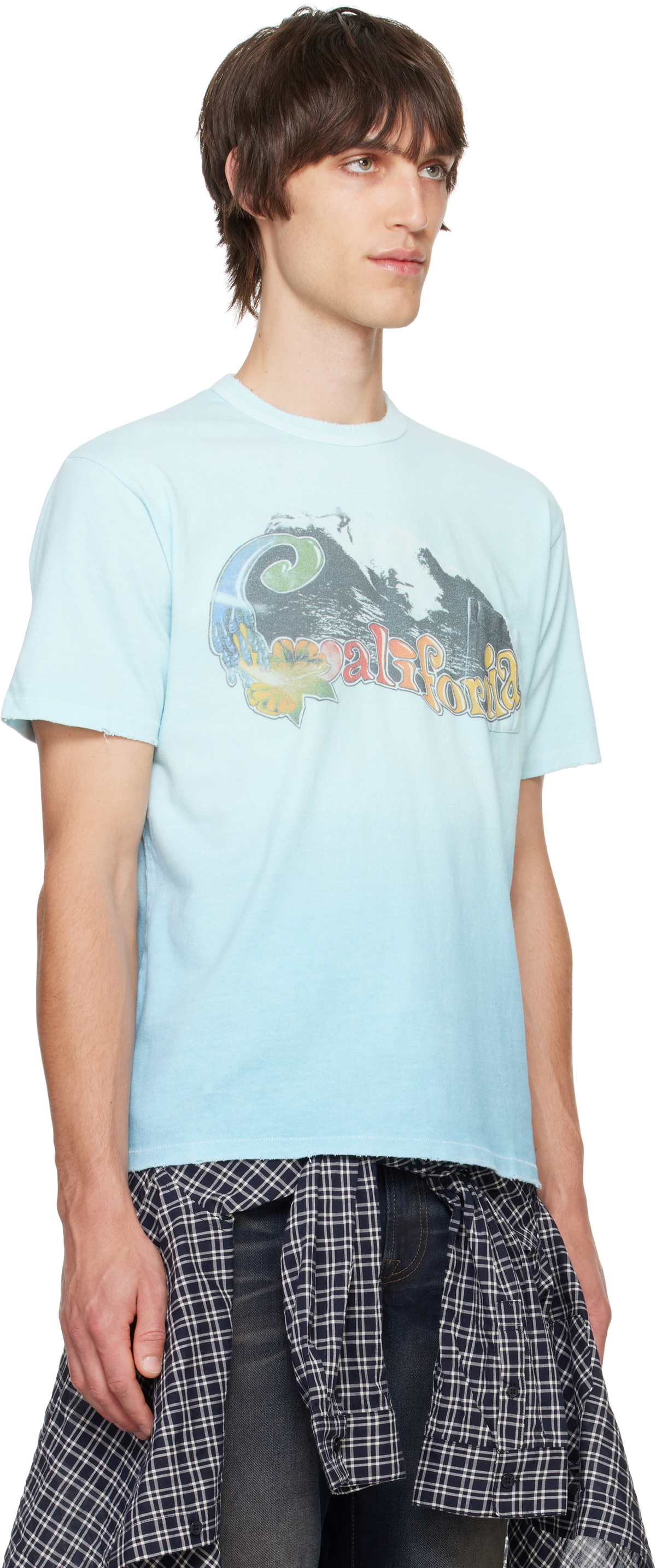 ERL Blue California Wave T-shirt ERL
