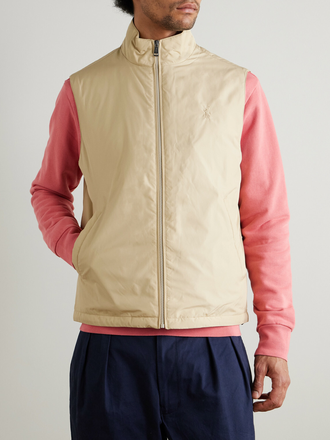 Polo Ralph Lauren - Logo-Embroidered Padded Recycled Shell Gilet - Neutrals