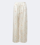 Dôen Lavona floral jacquard wide-leg pants