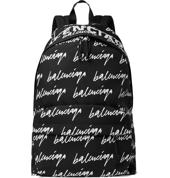 Photo: Balenciaga - Scribble Printed Canvas Backpack - Black