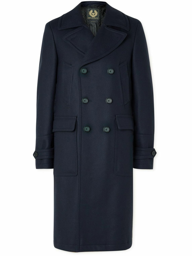 Photo: Belstaff - Milford Double-Breasted Wool-Blend Coat - Blue