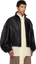 WILLY CHAVARRIA Black Ruff Rider Leather Jacket