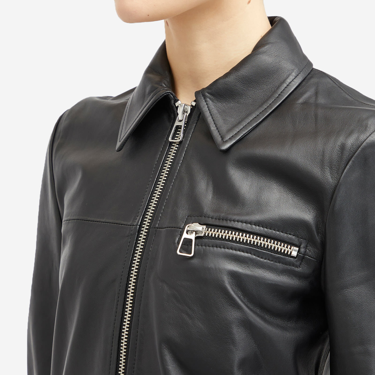 Sportmax Women's Gel Leather Jacket in Black
