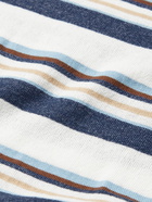 ALTEA - Striped Cotton and Linen-Blend Polo Shirt - Multi - M