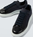 McQueen Oversized suede-trimmed leather sneakers
