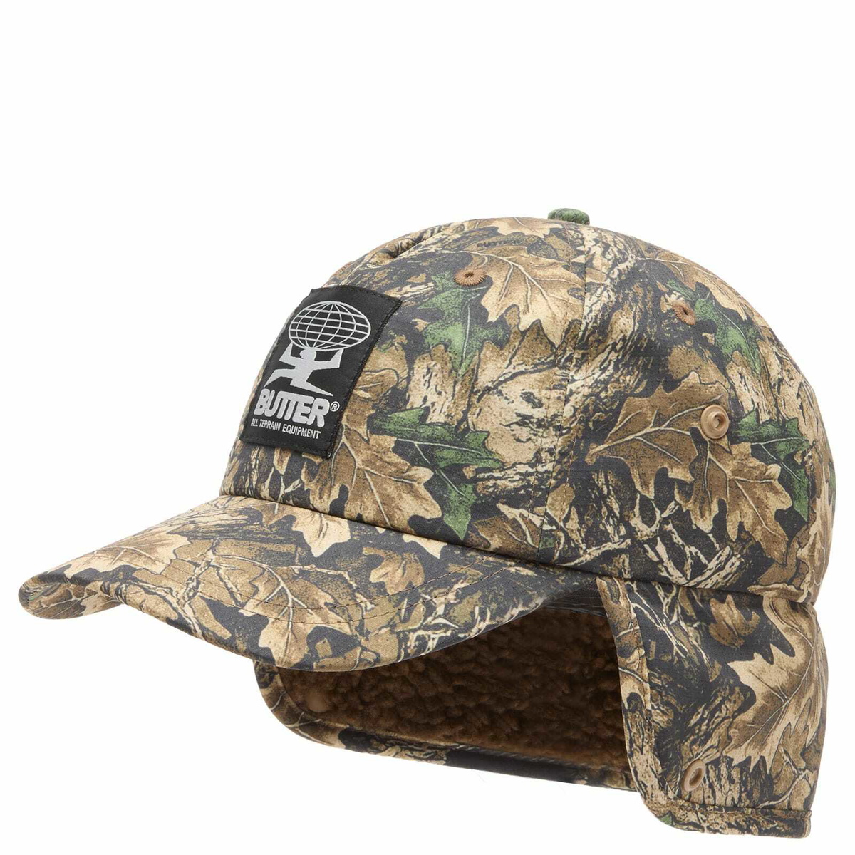 Butter Goods Men's All Terrain 5 Panel Cap in Forest Camo 