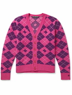 Acne Studios - Kwanny Argyle Wool-Blend Jacquard-Knit Cardigan - Pink