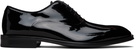 BOSS Black Oxford Patent Faux-Leather Derbys