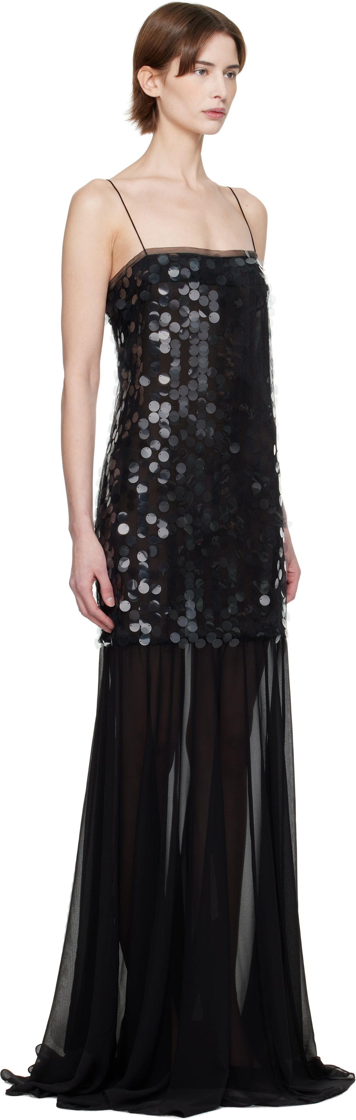 16Arlington Black Salia Sequin Maxi Dress