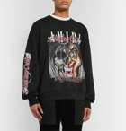AMIRI - Mötley Crüe Oversized Printed Loopback Cotton-Jersey Sweatshirt - Black