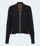 Sacai Paneled leopard-print cotton-blend cardigan