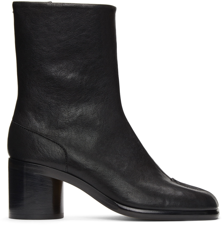 Maison Margiela Black Mid Heel Tabi Boots Maison Margiela