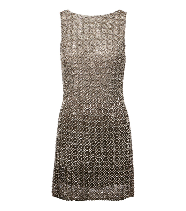 Photo: Là Fuori Gilded crystal-embellished minidress