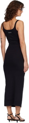 Marine Serre Black Moon Logo Ribbed Jersey Maxi Dress