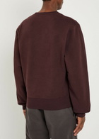 Saint Laurent Logo-embroidered Cotton Sweatshirt Brown